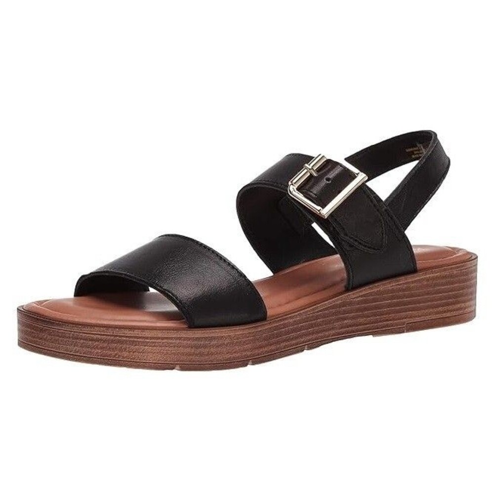 Bella Vita Womens 8.5 W Black Leather Buckle Tay Sandals NIB XV4